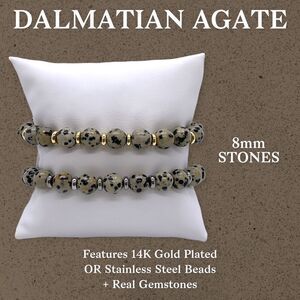 NWT Wool + Pepper Co. Dalmatian Agate Gemstone Bracelet